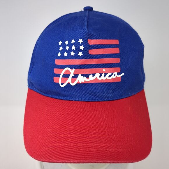 America Strapback Hat Multicolor One Size Adjustable Patriotic US Flag 6 Panel - Picture 2 of 7